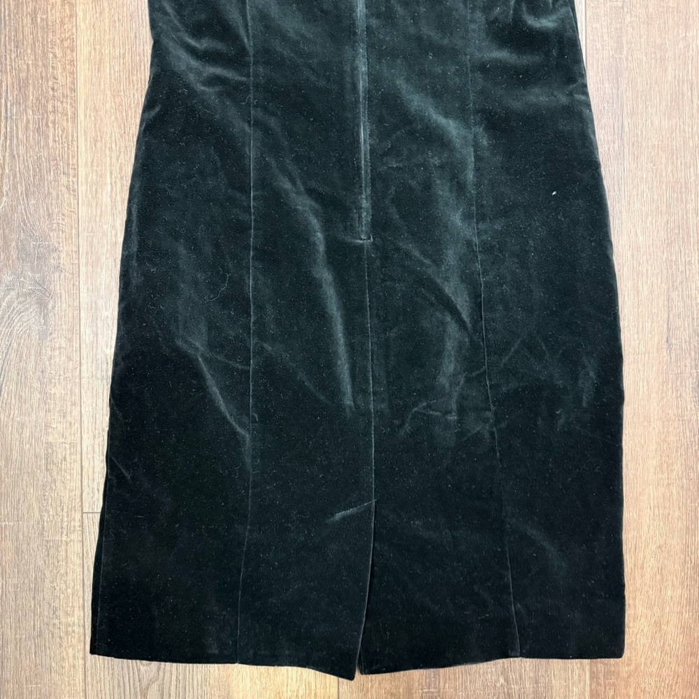 Vintage 80s Maggie Breen black velvet embellished sleeves dress 14P mini - Picture 13 of 13